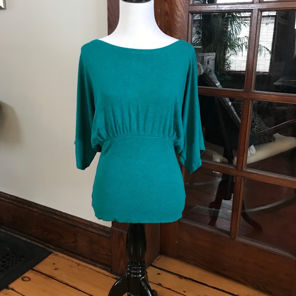 Teal Anthropologie Top